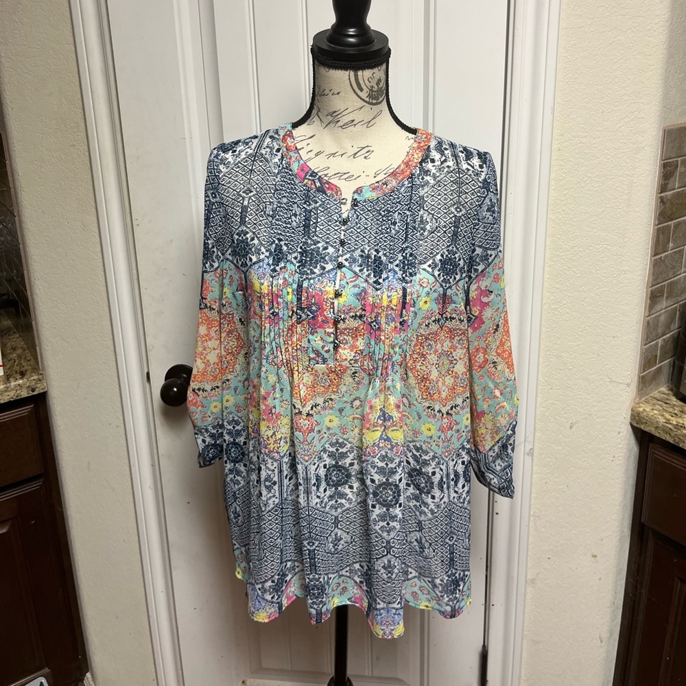 Daniel Rainn Semi-Sheer Blouse